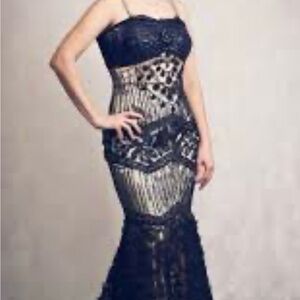 FIESTA " Vintage 90s Gold & Black Prom Dress